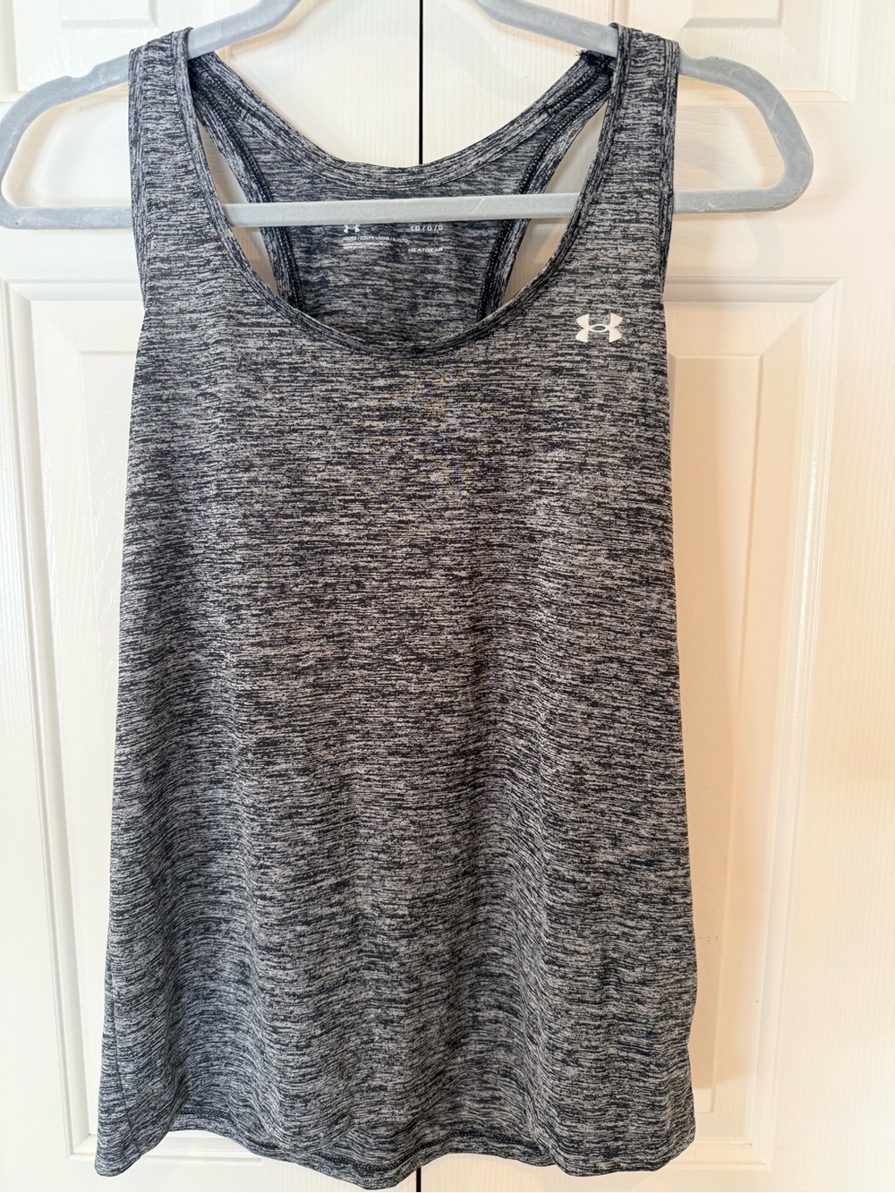 Under Armour Women’s Heathered Gray Black White Performance Tank Top